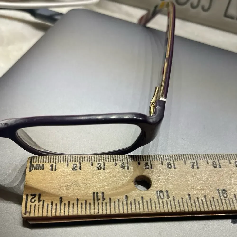 Kate Spade eyeglass frames and case purple with rainbow colors